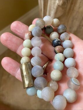 Stone Bead Bracelet Set
